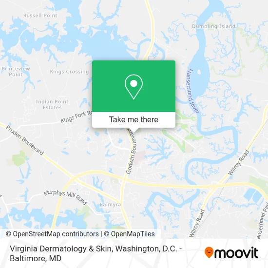 Virginia Dermatology & Skin map