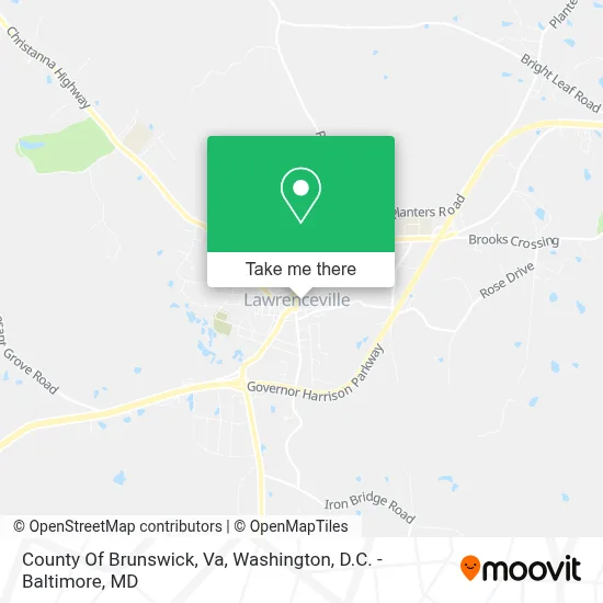 County Of Brunswick, Va map