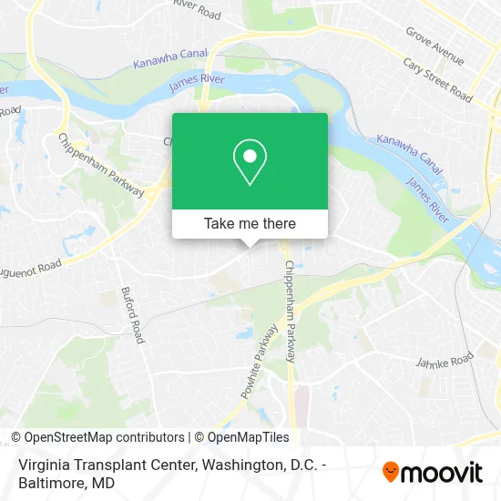 Virginia Transplant Center map