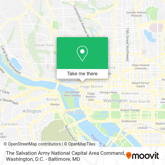 The Salvation Army National Capital Area Command map