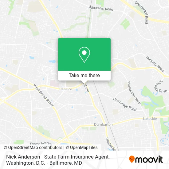 Nick Anderson - State Farm Insurance Agent map