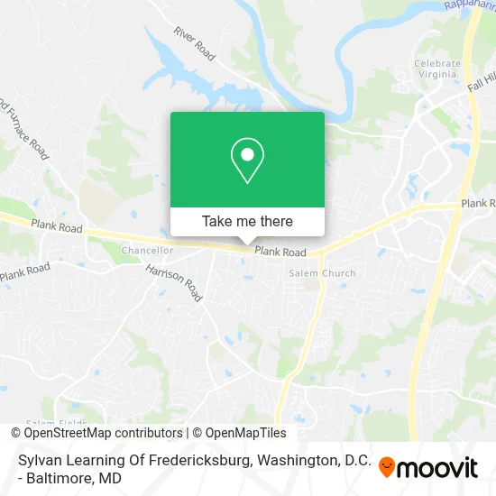 Sylvan Learning Of Fredericksburg map