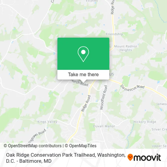 Oak Ridge Conservation Park Trailhead map