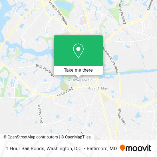 1 Hour Bail Bonds map