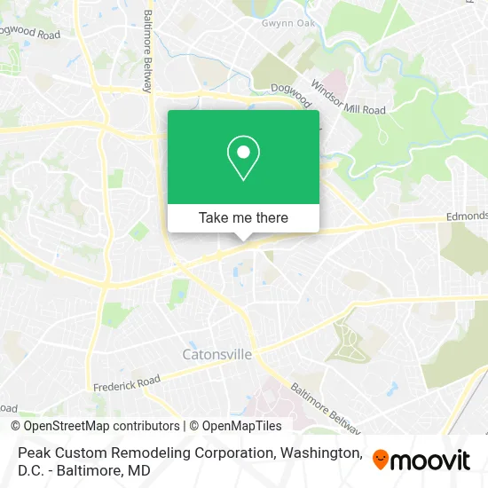 Peak Custom Remodeling Corporation map