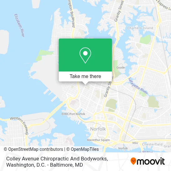 Colley Avenue Chiropractic And Bodyworks map