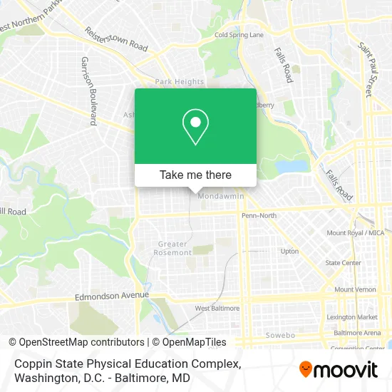 Coppin State Physical Education Complex map