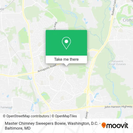 Master Chimney Sweepers Bowie map