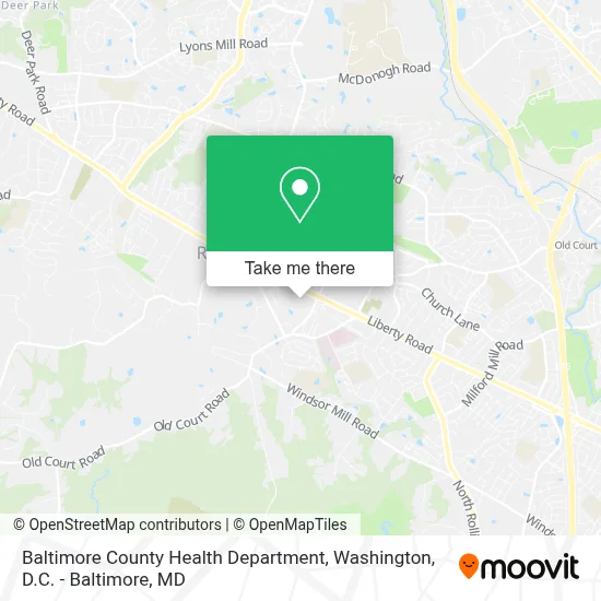 Baltimore County Health Department map