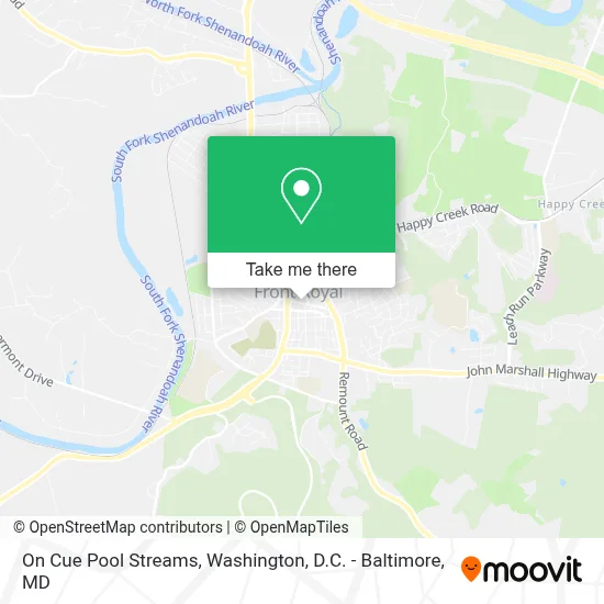 On Cue Pool Streams map