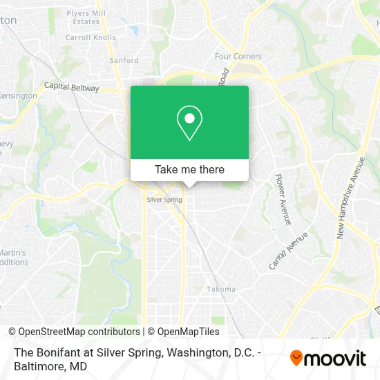 The Bonifant at Silver Spring map