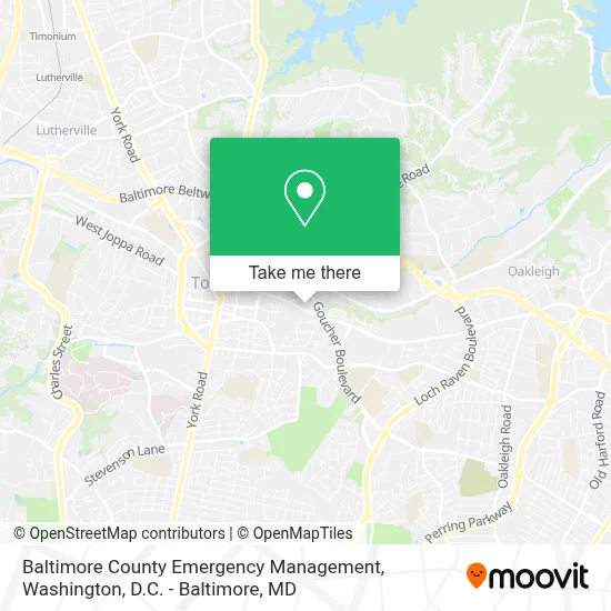 Baltimore County Emergency Management map