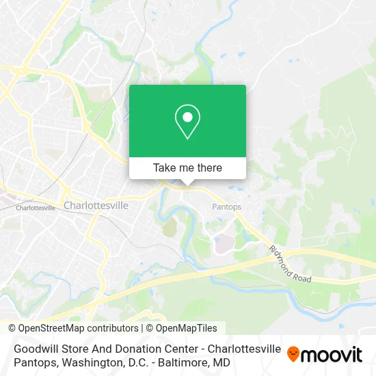 Goodwill Store And Donation Center - Charlottesville Pantops map