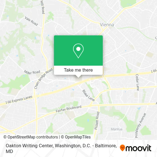 Oakton Writing Center map