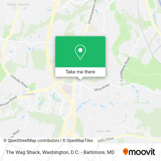 The Wag Shack map