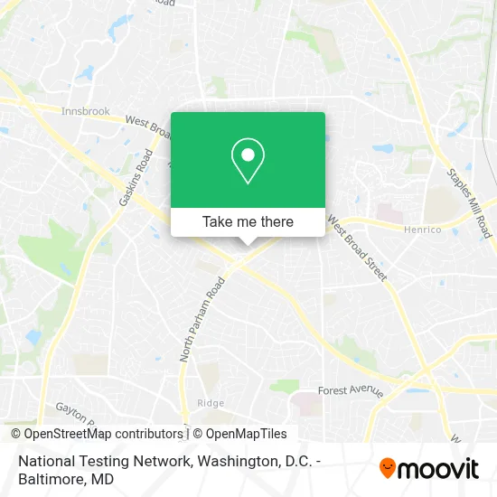 National Testing Network map
