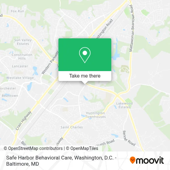 Safe Harbor Behavioral Care map