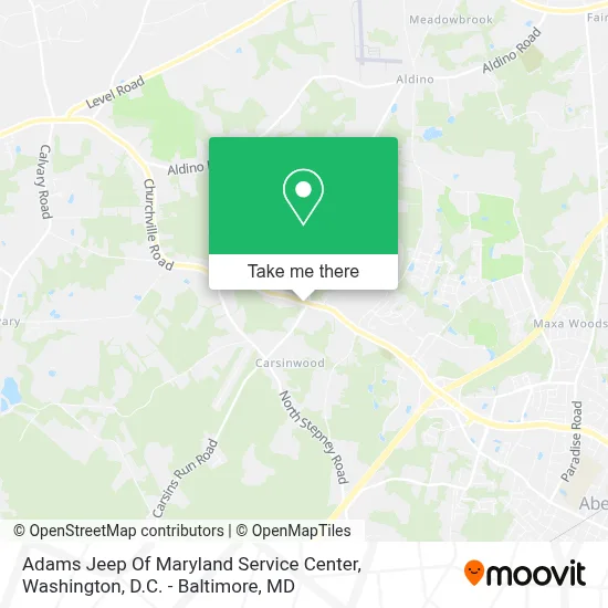 Adams Jeep Of Maryland Service Center map