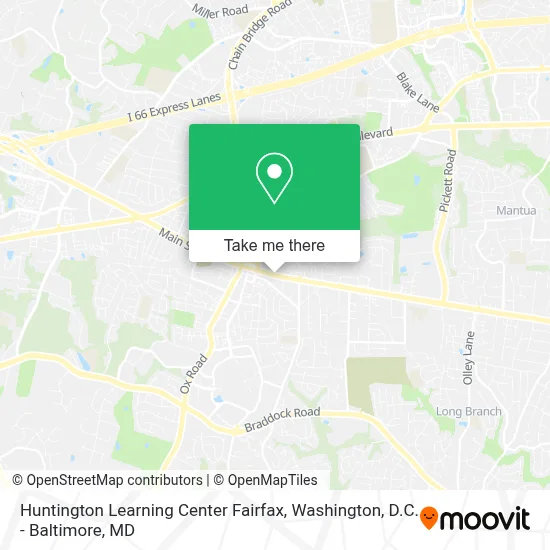 Huntington Learning Center Fairfax map
