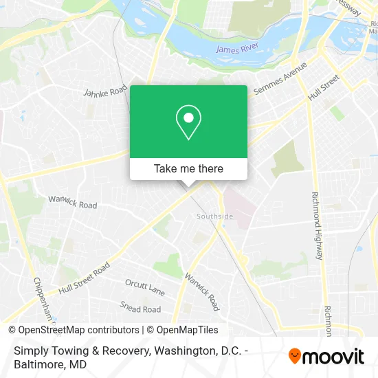 Simply Towing & Recovery map