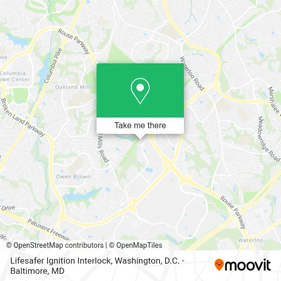 Lifesafer Ignition Interlock map