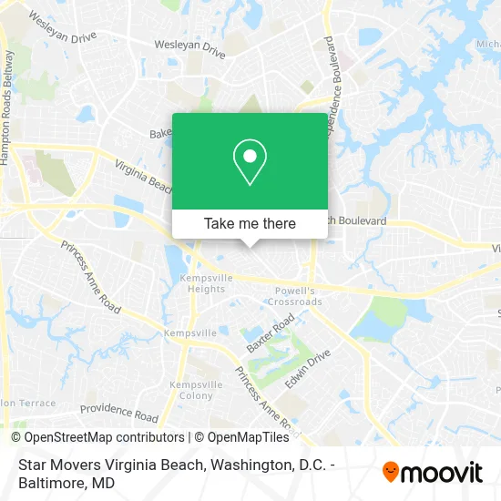 Star Movers Virginia Beach map