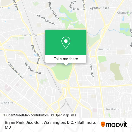 Bryan Park Disc Golf map