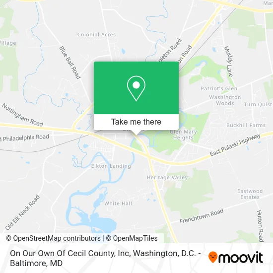 On Our Own Of Cecil County, Inc map
