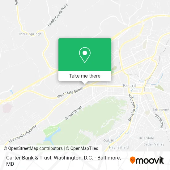 Carter Bank & Trust map
