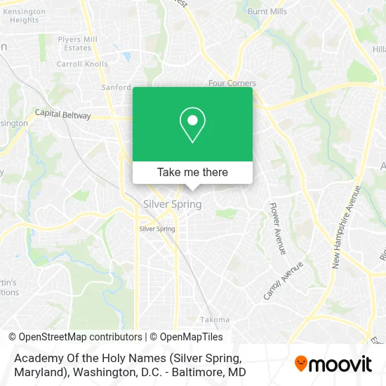 Academy Of the Holy Names (Silver Spring, Maryland) map