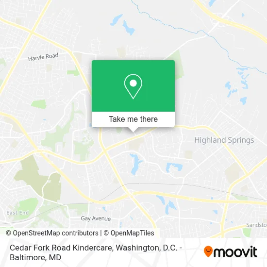 Cedar Fork Road Kindercare map
