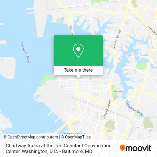 Chartway Arena at the Ted Constant Convocation Center map