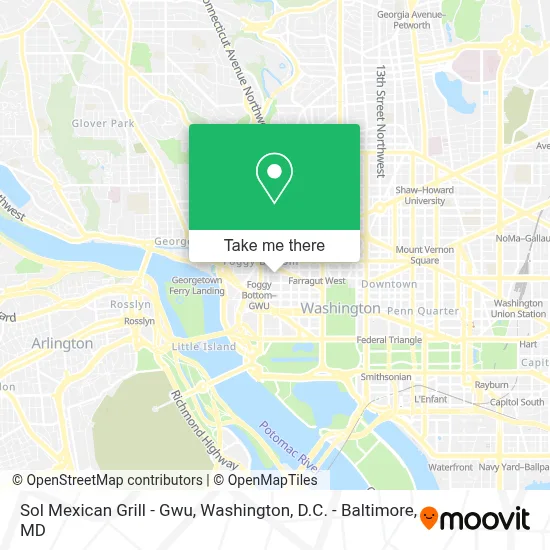 Sol Mexican Grill - Gwu map