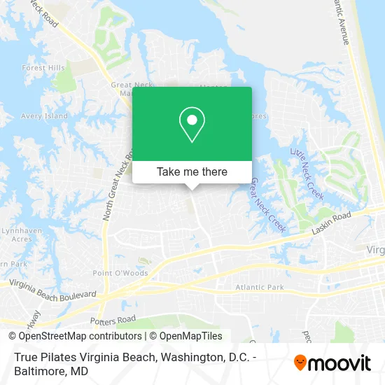 True Pilates Virginia Beach map