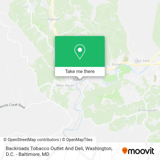 Backroads Tobacco Outlet And Deli map