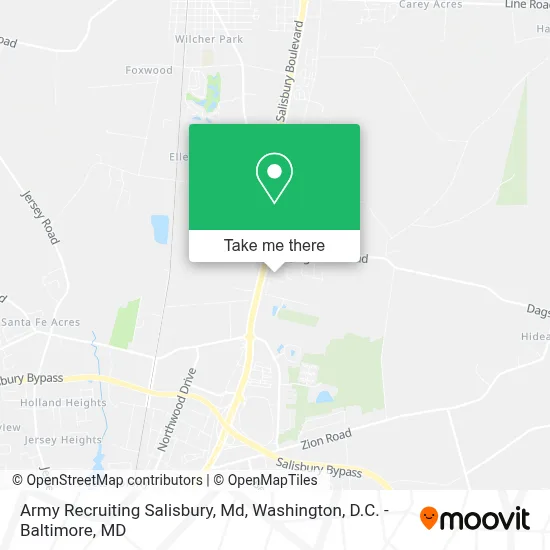 Army Recruiting Salisbury, Md map
