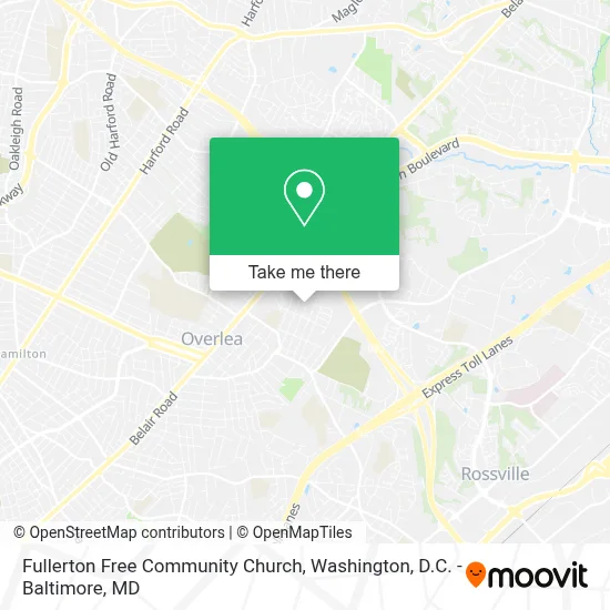 Fullerton Free Community Church map