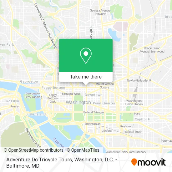 Adventure Dc Tricycle Tours map