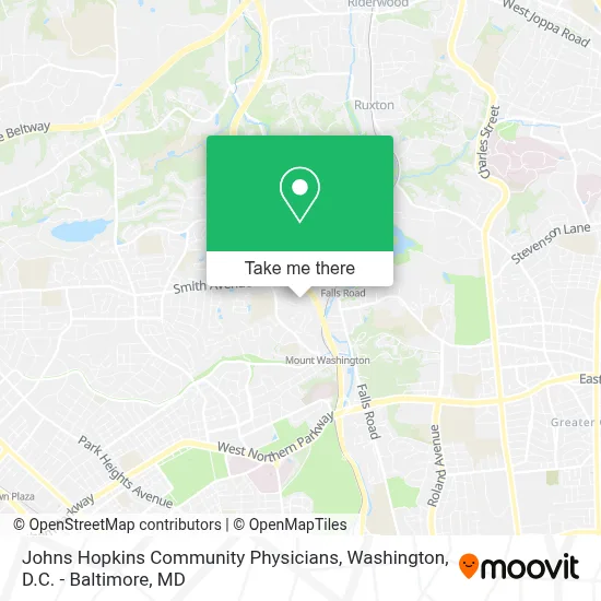 Johns Hopkins Community Physicians map