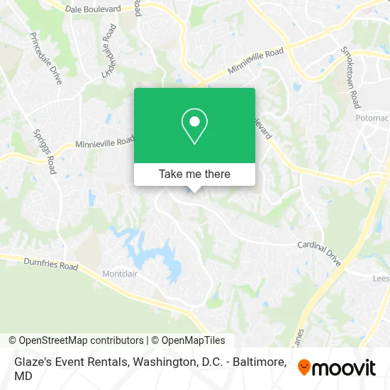 Glaze's Event Rentals map