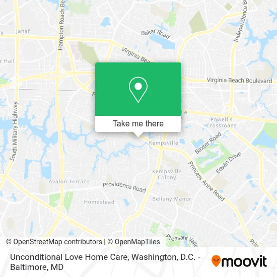 Unconditional Love Home Care map