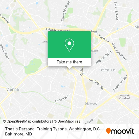 Thesis Personal Training Tysons map