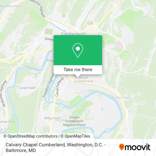 Calvary Chapel Cumberland map