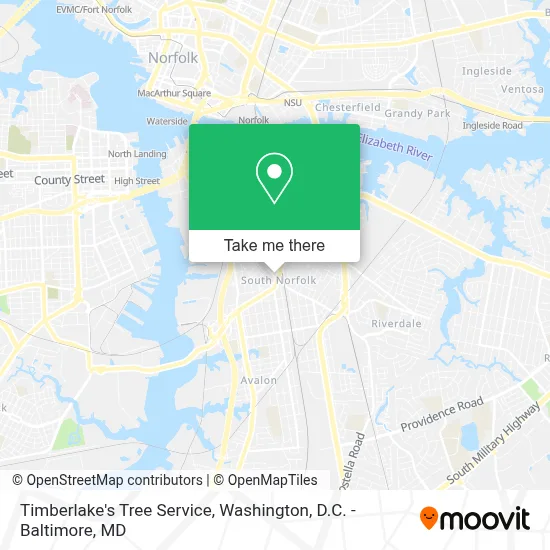 Timberlake's Tree Service map
