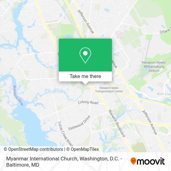 Myanmar International Church map