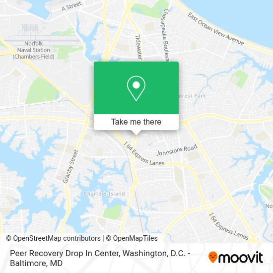 Peer Recovery Drop In Center map