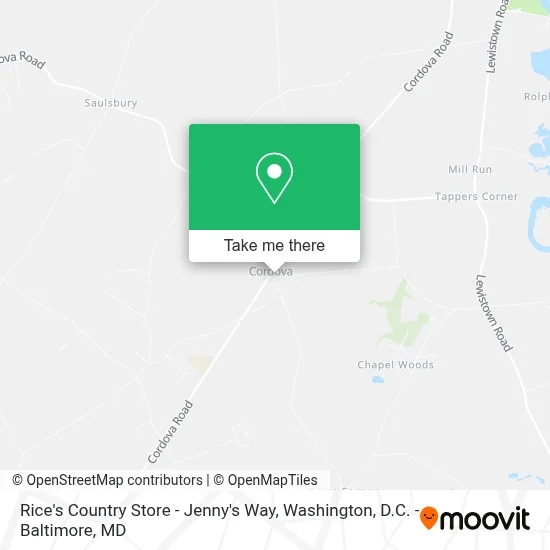 Rice's Country Store - Jenny's Way map