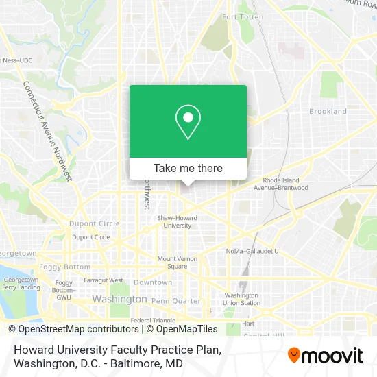 Howard University Faculty Practice Plan map
