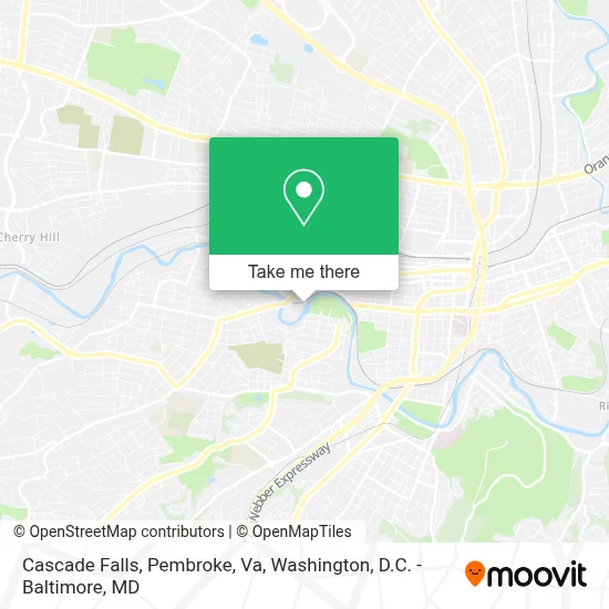 Cascade Falls, Pembroke, Va map