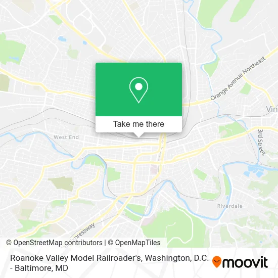 Roanoke Valley Model Railroader's map